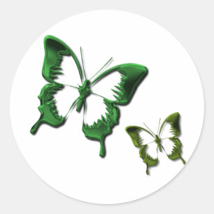 Etiqueta verde das borboletas