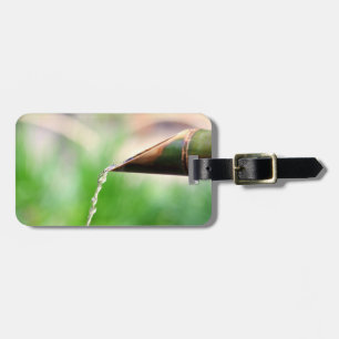 etiqueta verde de bagagem de bambu
