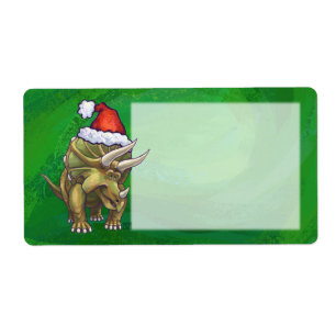Etiqueta Verde de Natal do Tricerátops