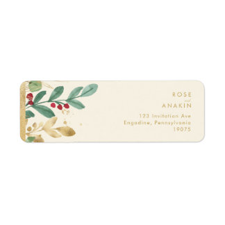 Etiqueta Verde de Natal Moderno | Creme Return Address