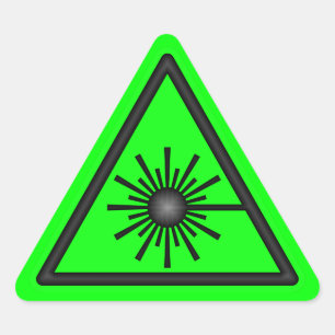 Etiqueta verde do aviso de laser