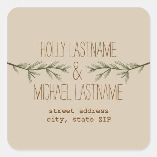 Etiqueta verde do endereço de ramos