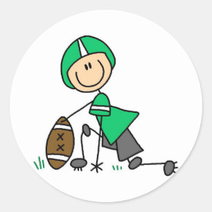 Etiqueta verde do jogador de futebol