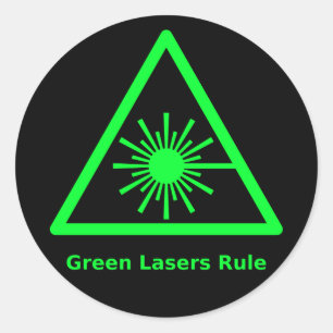 Etiqueta verde do laser