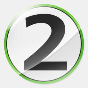 Etiqueta verde do número 2