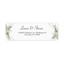 Verde Eucalyptus Boho Glitter Endereço de Devoluçã