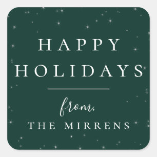 Etiqueta verde fascinada do feriado do inverno  