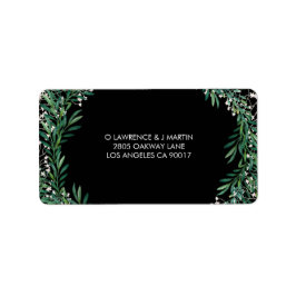 Etiqueta Verde Folhas e Floretas Negro