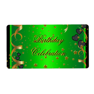 Etiqueta Verde limão de Celebração de festa de aniversário