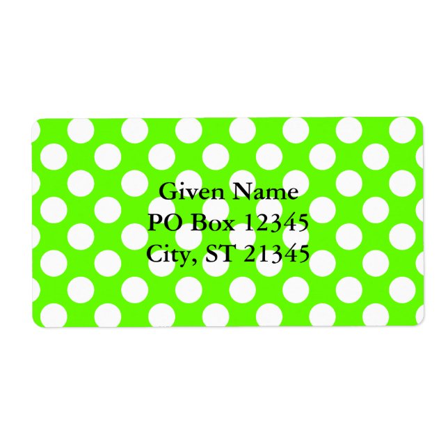 Etiqueta Verde limão e Bolinhas brancas (Frente)