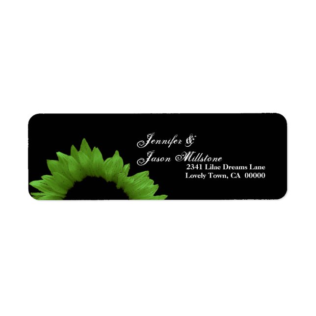 Etiqueta Verde limão Sunflower Wedding (Frente)