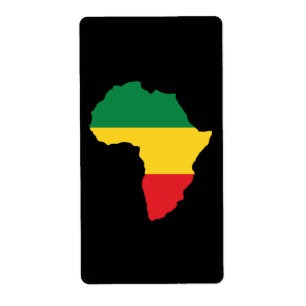 Etiqueta Verde, ouro & bandeira vermelha de África