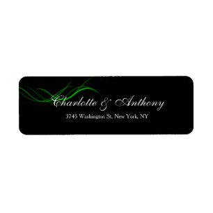 Etiqueta Verde preto abstrato criativo elegante Wedding