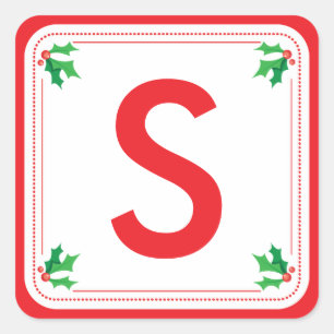 Etiqueta verde & vermelha personalizada do Natal