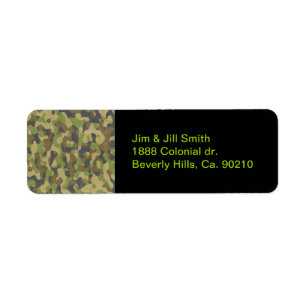 Etiqueta Verdes & marrons de Camo