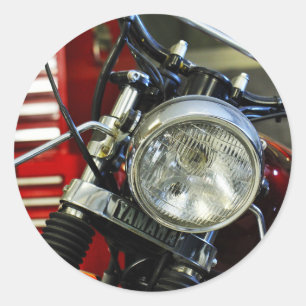 Etiqueta vermelha à moda Funky da motocicleta do