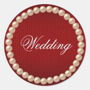 Etiqueta vermelha brilhante do casamento