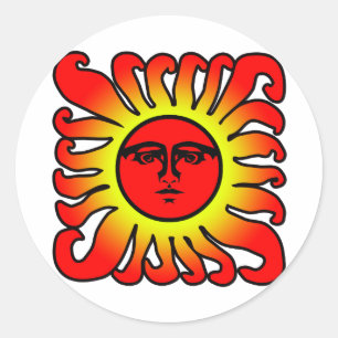 Etiqueta vermelha de incandescência de Sun