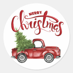 Etiqueta vermelha do caminhão do vintage