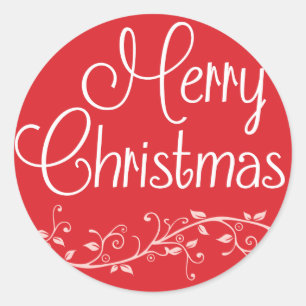 Etiqueta vermelha do Feliz Natal do Flourish