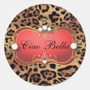 Etiqueta vermelha do leopardo do Ciao Bella de 311