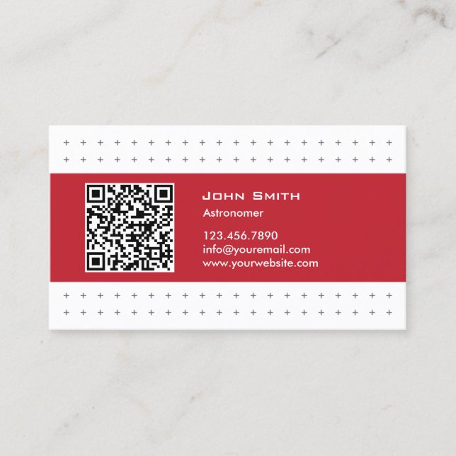 Etiqueta vermelha QR do código legal do astrónomo (Frente)