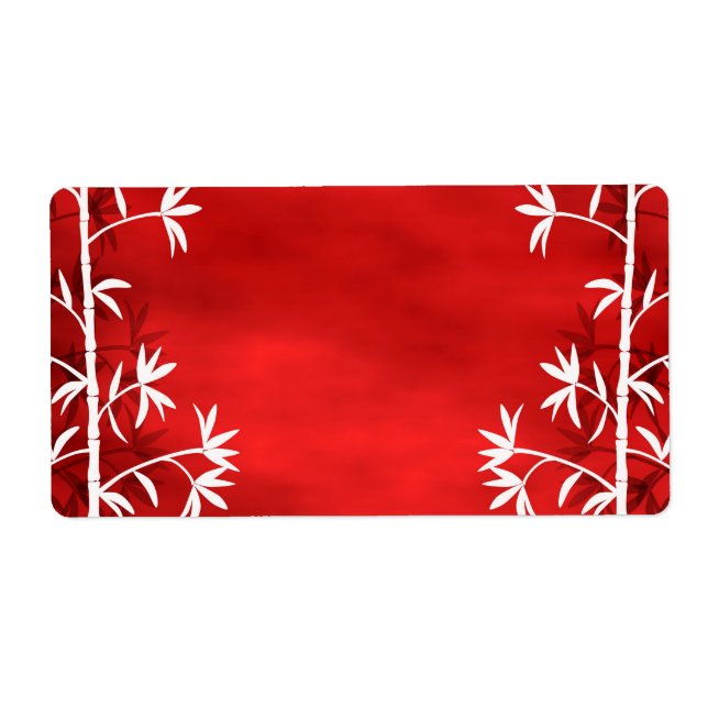 Etiqueta Vermelho bambu branco (Frente)