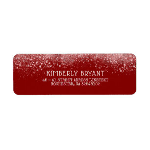 Etiqueta Vermelho Brilhante Dourado rosa