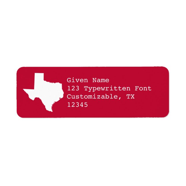 Etiqueta Vermelho e Branco Texas (Frente)