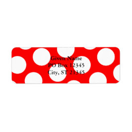 Etiqueta Vermelho e Grande Bolinha Branca