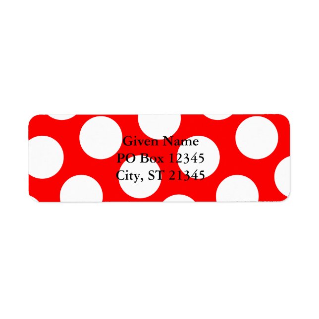 Etiqueta Vermelho e Grande Bolinha Branca (Frente)