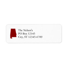 Etiqueta Vermelho Escuro Forma do Alabama