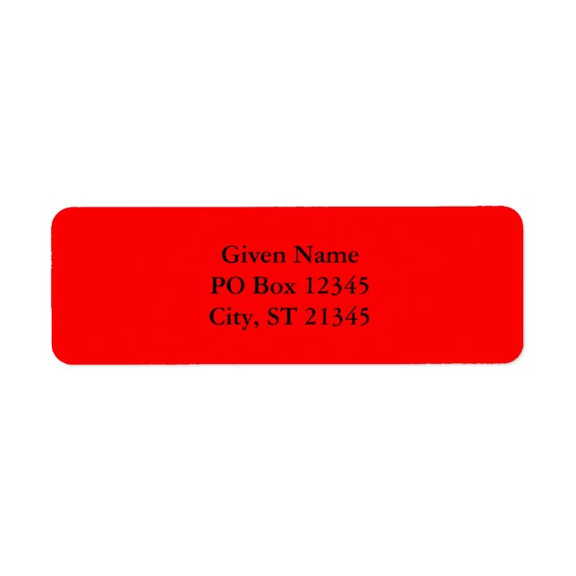 Etiqueta Vermelho FF0000 (Frente)