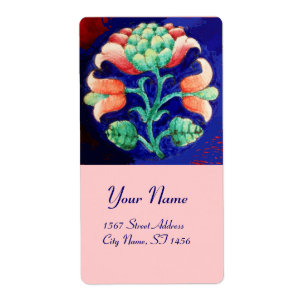 Etiqueta Vermelho FLORAL Azul Verde