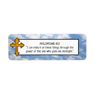 Etiqueta Versículo Bíblico Religioso e Nuvens