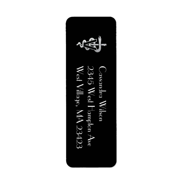 Etiqueta Veterinarian Graduation Black Silver (Frente)