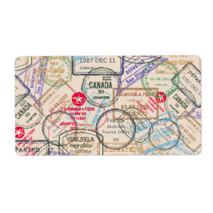 Etiqueta Viagem de Carimbos do Passport