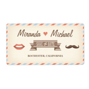 Etiqueta Viagens vintage Salvar o rótulo de endereço de dat