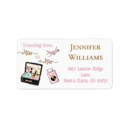 Etiqueta Viajando de Miss para o Endereço da Sra. Chá de pa