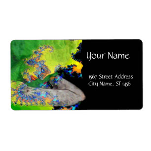 Etiqueta VIBRAÇÕES DE MATERIAL amarelo-esverdeado