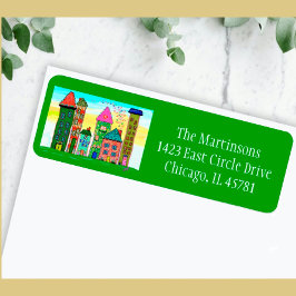 Etiqueta Vibrante Cidade Vibrante Endereço de Devolução