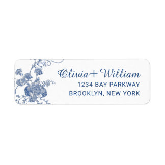 Etiqueta Victorian Dusty Blue French Garden Endereço de dev