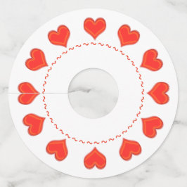Etiqueta Vidro - Corações Vermelhos