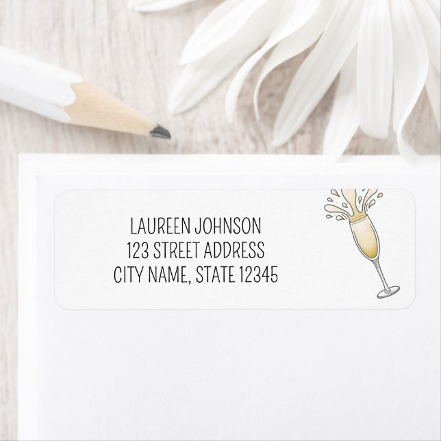 Etiqueta Vidro de Champanhe de Ano Novo (Insitu)