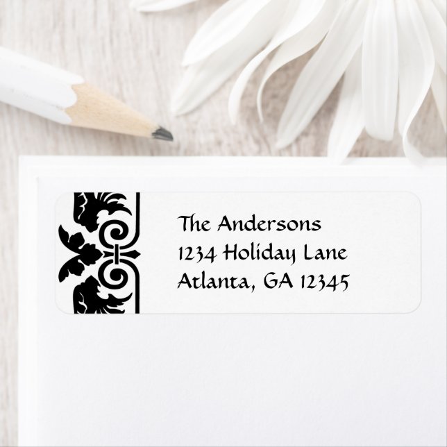 Etiqueta Vinatge Art Nouveau Swirl Shipping Labs (Insitu)