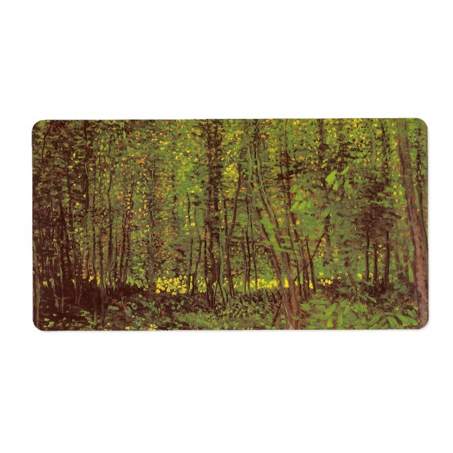 Etiqueta Vincent van Gogh - Árvores e Subcrescimento (Frente)