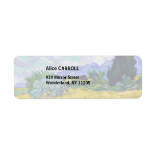 Etiqueta Vincent Van Gogh - Campo de Trigo com Cipras