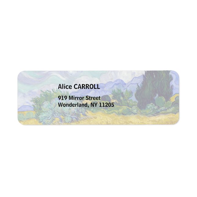 Etiqueta Vincent Van Gogh - Campo de Trigo com Cipras (Frente)