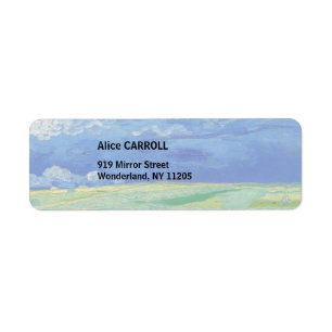 Etiqueta Vincent van Gogh - Campos de rodas sob as nuvens d