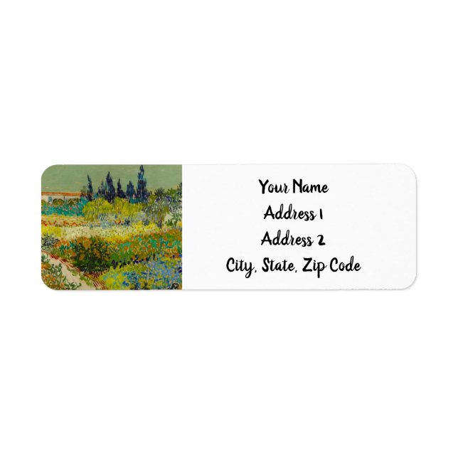 Etiqueta Vincent Van Gogh Garden em Arles (Frente)